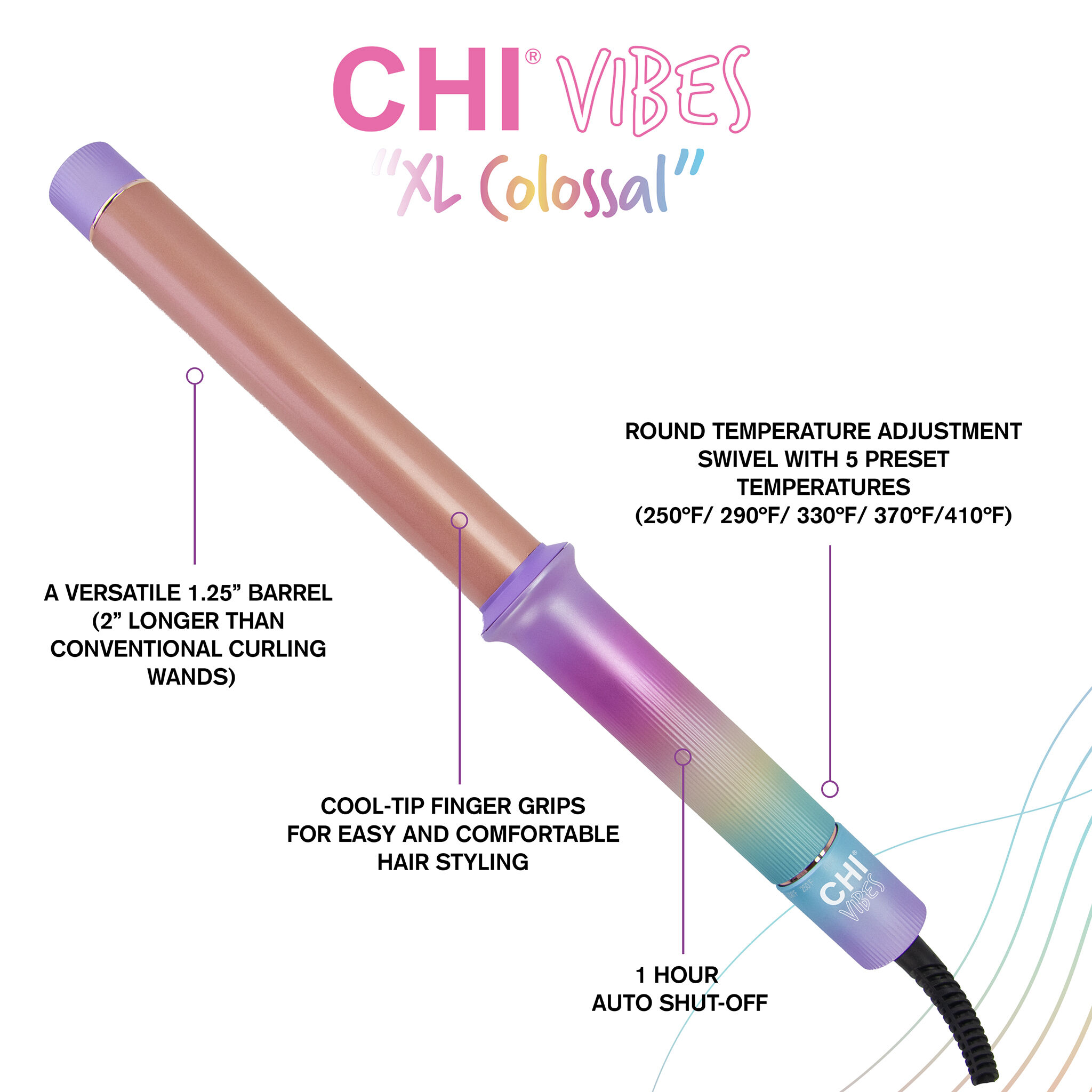 ヘアアイロン CHI Vibes XL Colossal Curling Wand 1.25\" CHI Vibes XL Colossal 1 1/4